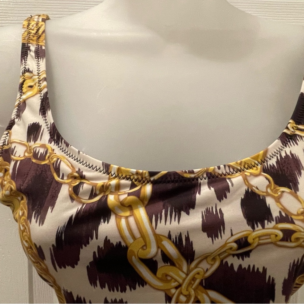 Moschino Black & Gold Chain swimsuit - Picture 2 of 6
